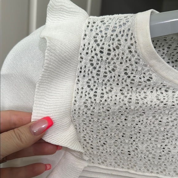 Express White Lace Detail Blouse - Picture 3 of 9